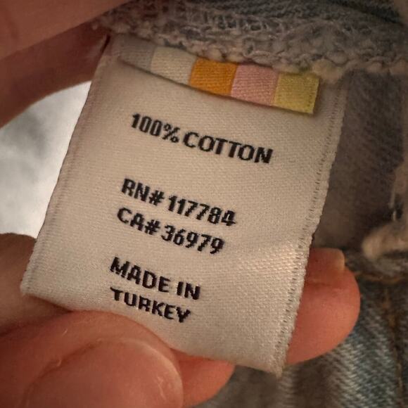 Rails Cropped Indigo Denim Jean Jacket in "Faded Blue Distress" Size Large - Picture 12 of 13